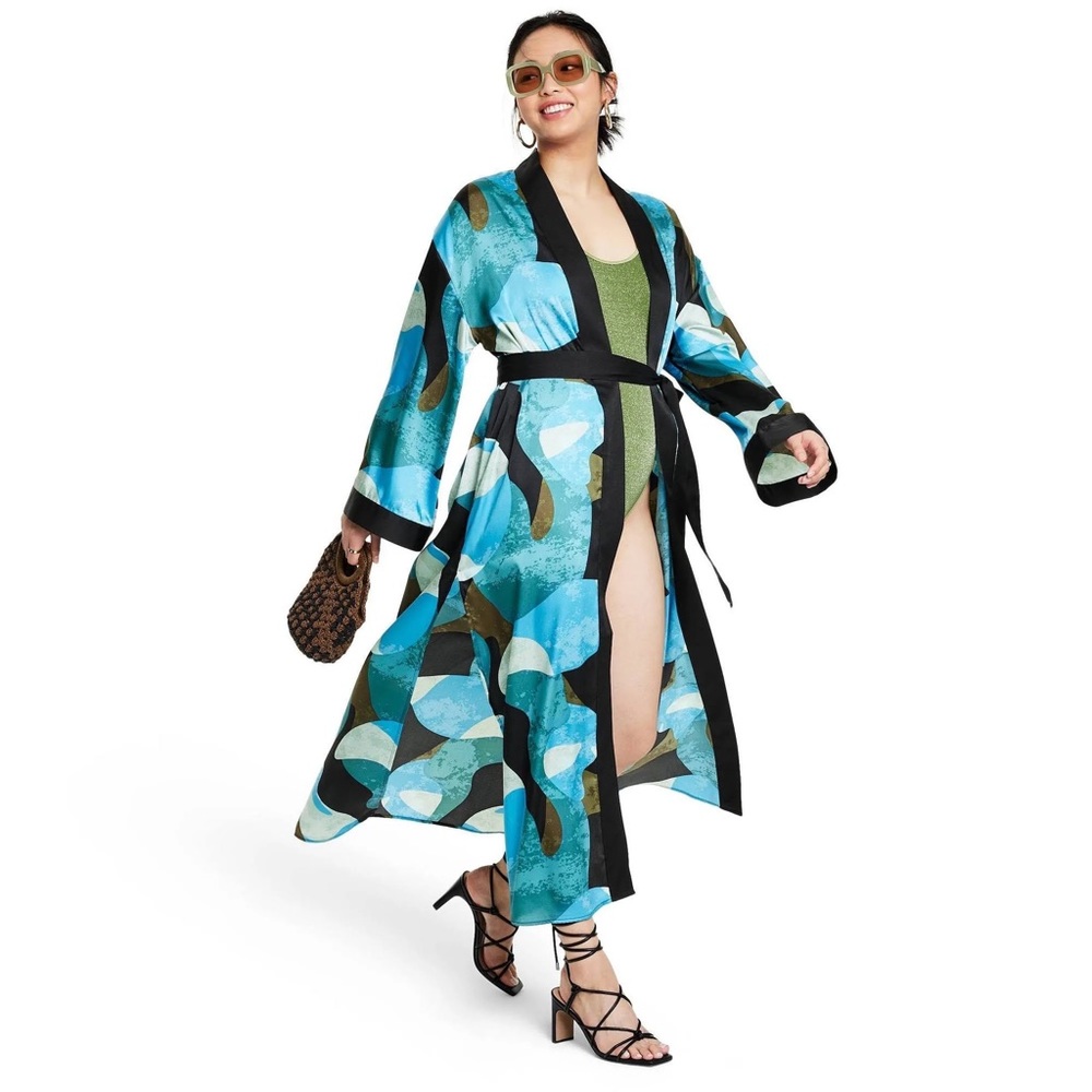 Fe Noel Mixed Paint Print Cover Up Dress NWT Size S